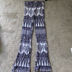 Flowey blue and white flare pants